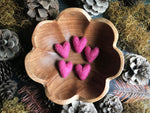 Felted Wool Heart: Wild Rose Pink