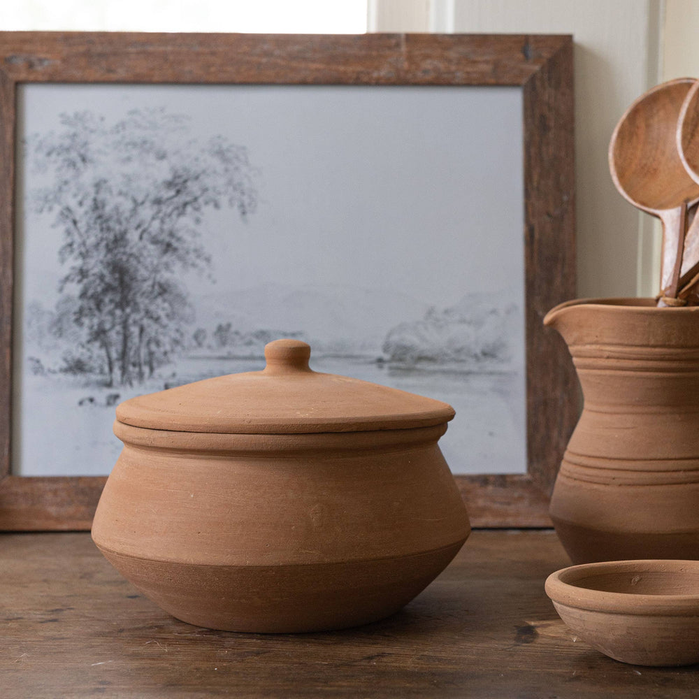 SALE - Ezekiel Natural Terracotta Serving Pot with Lid